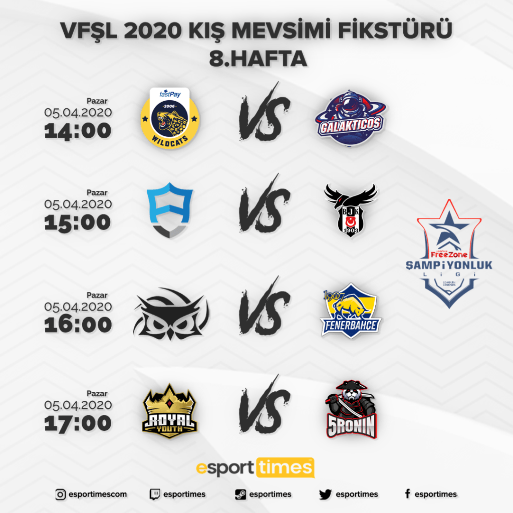 vfşl 8. hafta fikstür esportimescom